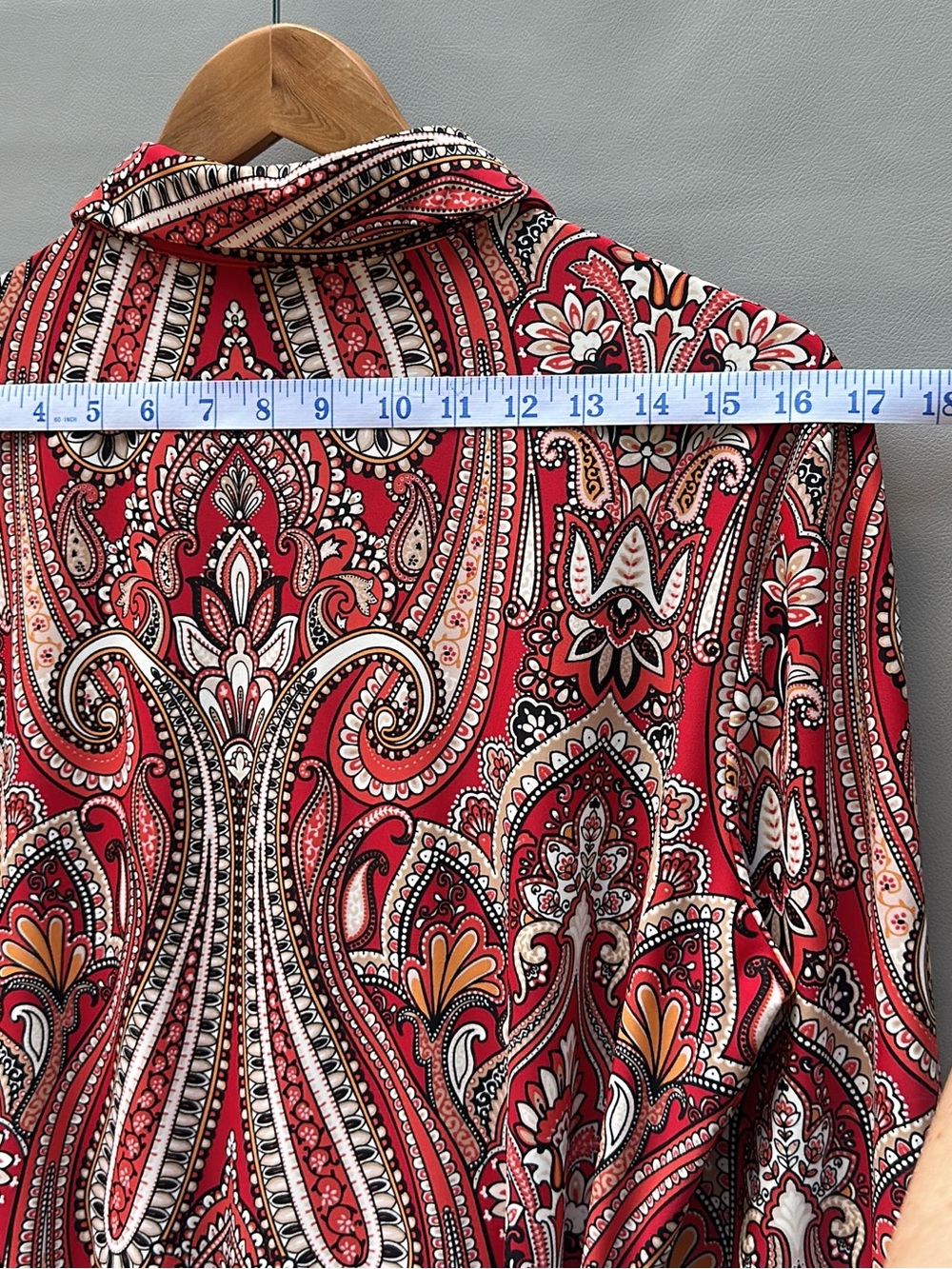 Jude Connally Red Paisley Long-Sleeve Shirt Dress XL NWT - Picture 8 of 11